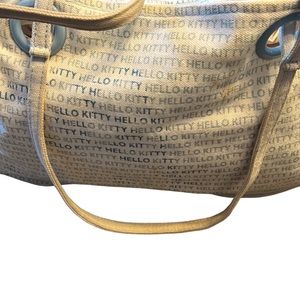 VINTAGE 2005 SANRIO HELLO KITTY BLUE COTTON BAG SMALL TOTE NEEDS CLEANING